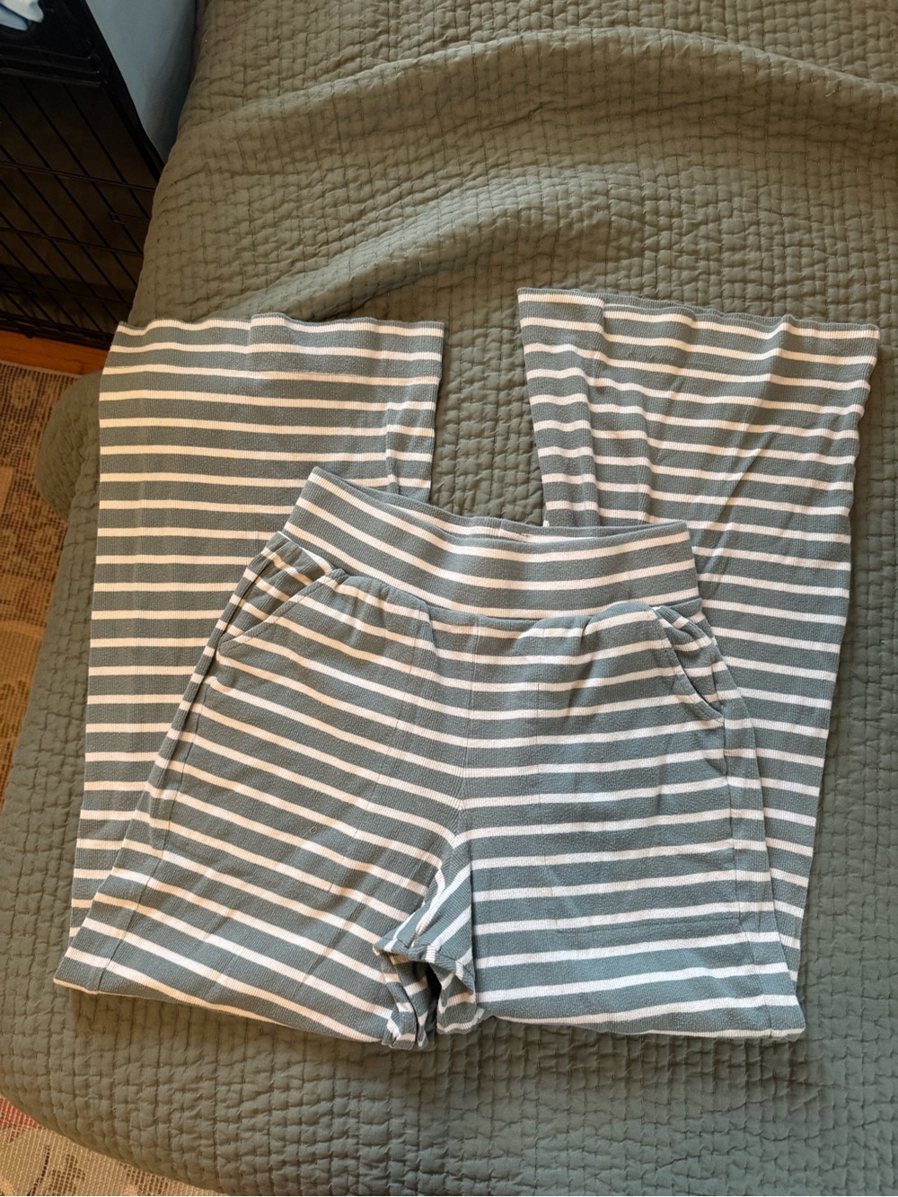 Striped Pact Lounge Pants - Blue and White Knit Pants
